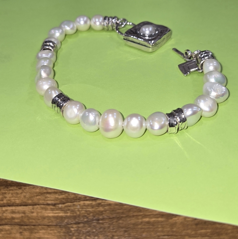 Silpada Vintage and Retired  FRESHWATER PEARL bracelet B1439 - Picture 7 of 7